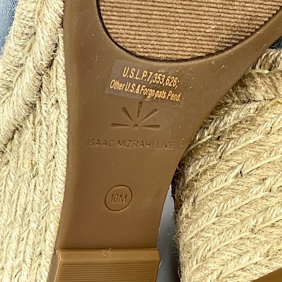 Isaac Mizrahi Shoes Womens Sz 10 Blue Espadrille Erinn 2 Chambray Denim Wedge - Picture 14 of 14